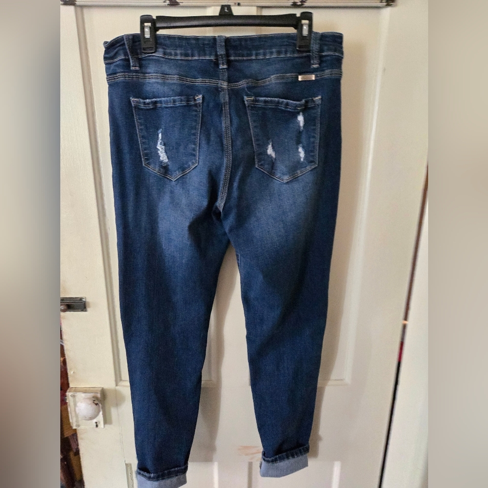 KanCan High Rise Blue Distressed Jeans - Picture 2 of 3
